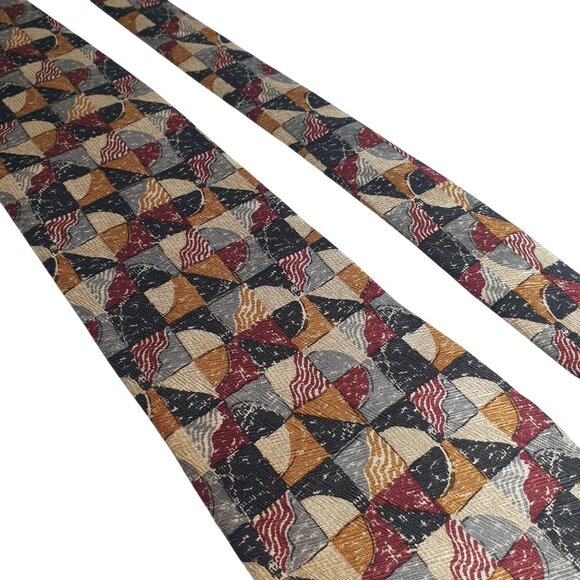 Luciano Gatti Vintage Italian Silk Geometric Tie Designer Office Accessory - Picture 2 of 5